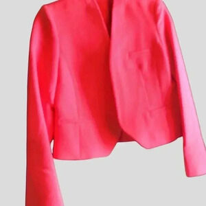 Retro Bright  Orange Basketweave Cropped Jacket NWOT size 8